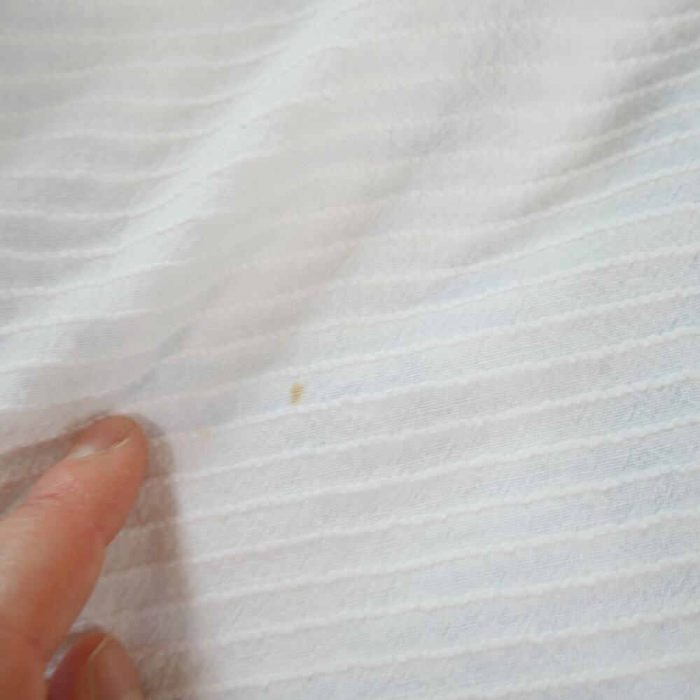 Vintage Chenille Bedspread Full ? 99" x 91" White Floral Cottage Cotton Granny - Picture 14 of 16